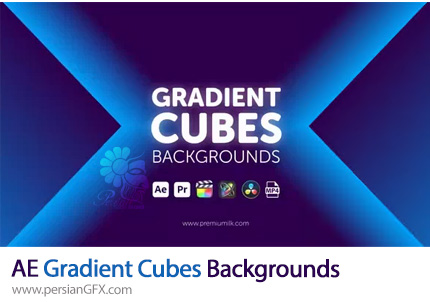 دانلود پروژه افترافکت بک گراند موشن مکعب با گرادینت رنگی به همراه آموزش ویدئویی - Gradient Cubes Backgrounds