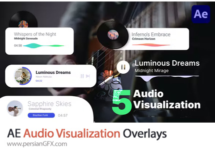 دانلود پروژه افترافکت 5 ویژوالایزر صوتی + آموزش - Audio Visualization Overlays