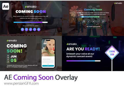 دانلود پروژه افترافکت افتتاحیه بزودی + آموزش - Coming Soon Overlay