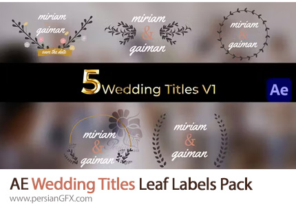 دانلود پروژه افترافکت پک عناوین و لیبل های عروسی + آموزش - Wedding Titles Leaf Labels Pack