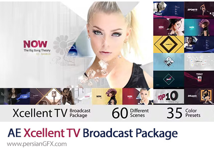 دانلود پروژه افترافکت پک برودکست تلویزیون + آموزش - Xcellent TV Complete Broadcast Package