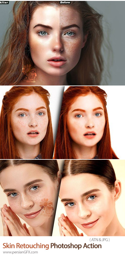 دانلود اکشن فتوشاپ روتوش حرفه ای پوست - Skin Retouching Photoshop Action