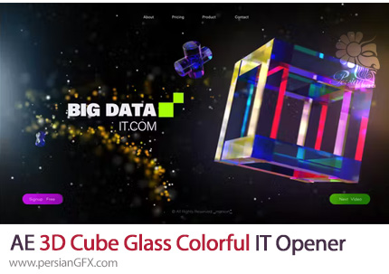 دانلود پروژه افترافکت اوپنر برنامه فناوری IT با مکعب رنگی سه بعدی + آموزش - 3D Cube Glass Colorful IT Opener