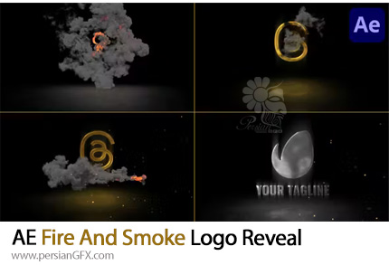 دانلود پروژه افترافکت لوگوموشن با افکت دود و آتش + آموزش - Fire And Smoke Logo Reveal