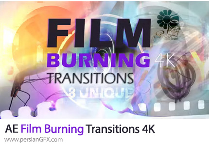 دانلود پروژه افترافکت ترانزیشن فیلم سوخته + آموزش - Film Burning Transitions 4K