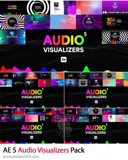 دانلود 5 پروژه افترافکت ویژوالایزر صوتی - Audio Visualizers Pack