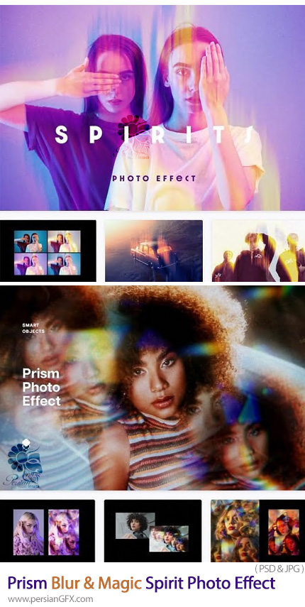 دانلود 2 افکت لایه باز بلور و جادویی برای تصاویر - Prism Blur And Magic Spirit Photo Effect
