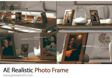 دانلود پروژه افترافکت اسلایدشو با فریم عکس واقعی - Realistic Photo Frame