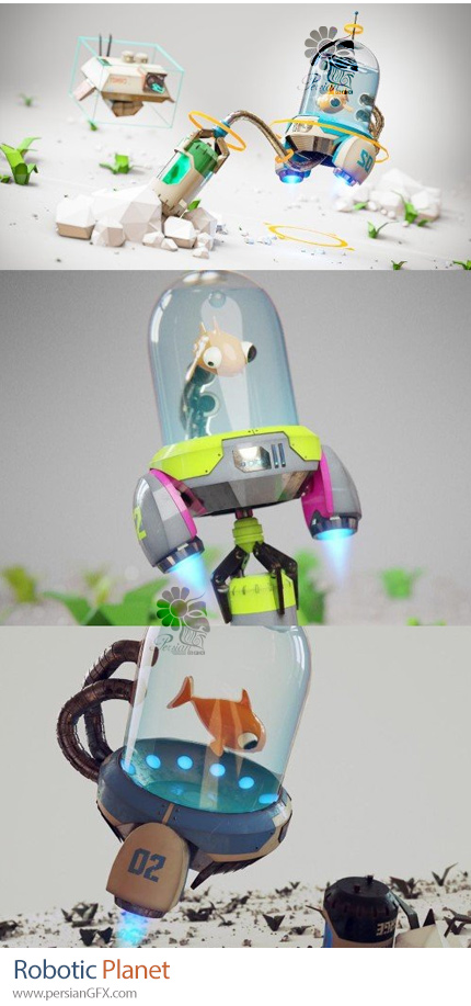 آموزش ساخت سطوح سخت با مدلسازی سیاره رباتیک در بلندر - Robotic Planet