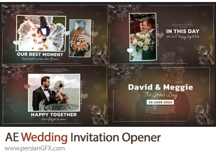 دانلود پروژه افترافکت اوپنر ویدئویی دعوتنامه عروسی + آموزش - Wedding Invitation Opener