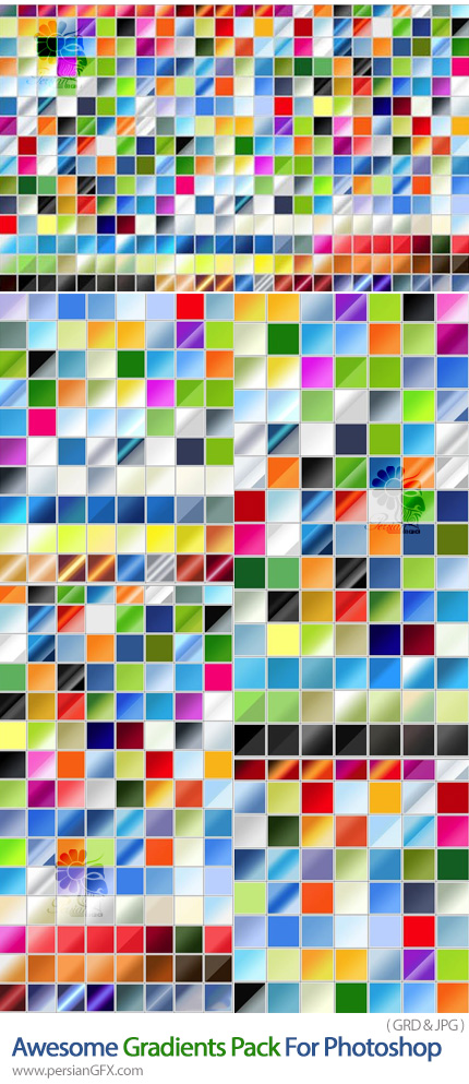 دانلود پک گرادینت فتوشاپ با طیف رنگی متنوع - Awesome Gradients Pack For Photoshop