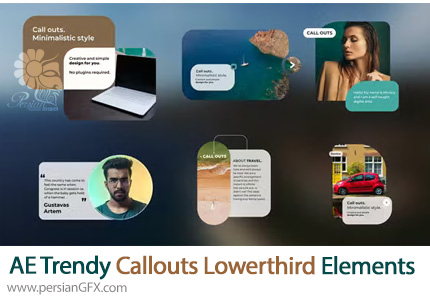 دانلود پروژه افترافکت عناوین و زیرنویس متحرک کال اوت + آموزش - Trendy Callouts Lowerthird Elements