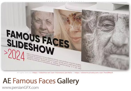 دانلود پروژه افترافکت اسلایدشو گالری چهرههای معروف - Famous Faces Gallery