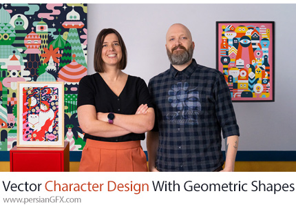آموزش طراحی کاراکتر وکتور با اشکال ژئومتریک در ایلوستریتور - Vector Character Design With Geometric Shapes