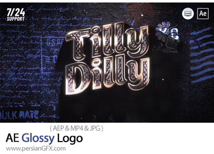 دانلود پروژه افترافکت اینترو لوگوی سه بعدی با بافت براق - Glossy Logo