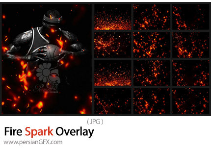 دانلود 12 افکت پوششی جرقه های آتش - Fire Spark Overlay