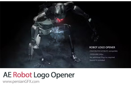 دانلود پروژه افترافکت اوپنر لوگو با ربات مکانیکی - Robot Logo Opener