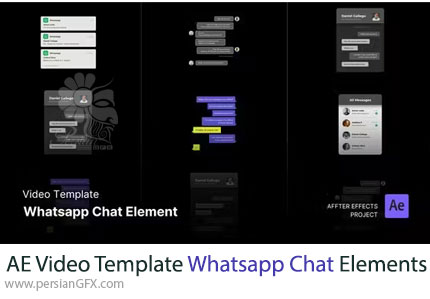 دانلود پروژه افترافکت 5 قالب ویدئویی المان های چت واتساپ + آموزش - Video Template Whatsapp Chat Elements