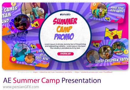 دانلود پروژه افترافکت پرزنتیشن برنامه و کلاس های تابستانی برای کودکان - Summer Camp Presentation