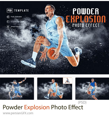 دانلود افکت لایه باز انفجار پودر برای تصاویر - Powder Explosion Photo Effect