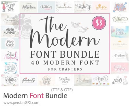 دانلود 40 فونت انگلیسی دست نویس با طراحی مدرن - Modern Font Bundle