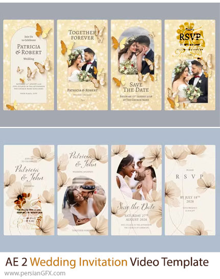 دانلود 2 پروژه افترافکت دعوتنامه دیجیتالی عروسی - Wedding Invitation Video Template