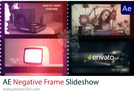 دانلود پروژه افترافکت اسلایدشو با فریم نوار فیلم نگاتیو + آموزش - Negative Frame Slideshow