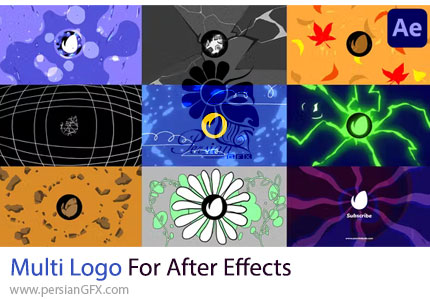دانلود پروژه افترافکت پک انیمیشن لوگو به سبک کارتونی + آموزش - Multi Logo For After Effects