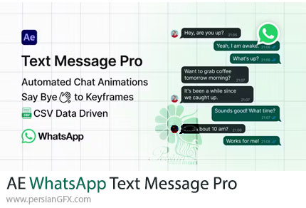 دانلود پروژه افترافکت انیمیشن صفحه پیامک و چت واتساپ + آموزش - WhatsApp Text Message Pro