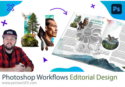 آموزش طراحی سرمقاله در فتوشاپ - Photoshop Workflows Editorial Design