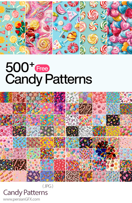 دانلود بیش از 500 پترن شکلات های رنگی متنوع - Candy Patterns