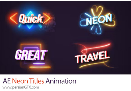 دانلود پروژه افترافکت انیمیشن تایتل های نئونی + آموزش - Neon Titles Animation