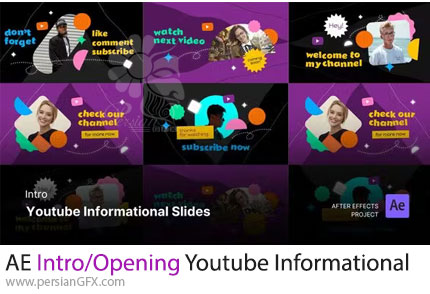 دانلود پروژه افترافکت اینترو کانال یوتیوب با اسلاید اطلاعات + آموزش - Intro/Opening Youtube Informational Slides