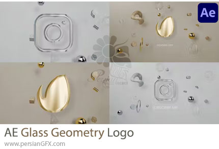 دانلود پروژه افترافکت نمایش لوگو با افکت هندسی شیشه‌ای + آموزش - Glass Geometry Logo