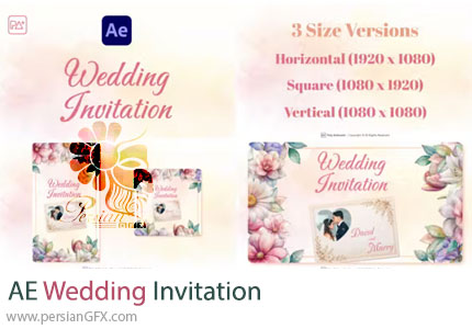 دانلود پروژه افترافکت کارت دعوت عروسی گلدار + آموزش - Wedding Invitation