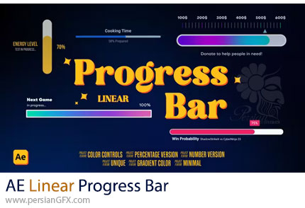 دانلود پروژه افترافکت نوار پیشرفت خطی + آموزش - Linear Progress Bar