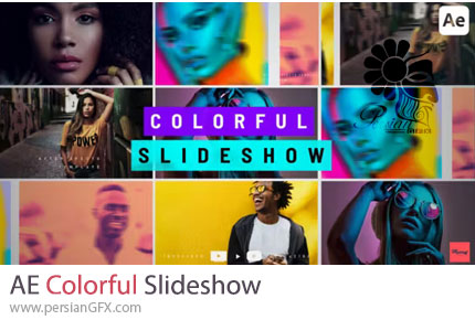 دانلود پروژه افترافکت اسلایدشو رنگارنگ تصاویر + آموزش - Colorful Slideshow