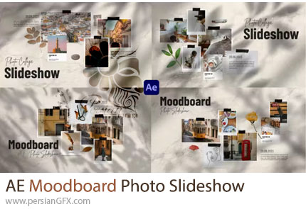 دانلود پروژه افترافکت اسلایدشو خلاقانه تصاویر به سبک مودبرد + آموزش - Moodboard Photo Slideshow