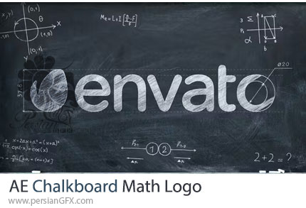 دانلود پروژه افترافکت نمایش لوگو روی تخته سیاه با فرمول های ریاضی + آموزش - Chalkboard Math Logo