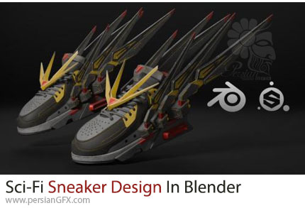 آموزش طراحی کفش ورزشی علمی-تخیلی با استفاده از بلندر و  سابستنس پینتر - Sci-Fi Sneaker Design In Blender