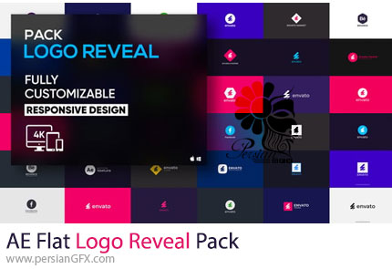 دانلود پروژه افترافکت پک نمایش لوگو با افکت فلت + آموزش - Flat Logo Reveal Pack