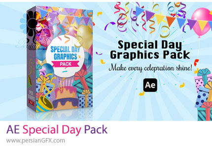 دانلود پروژه افترافکت پک المان های تزئینی برای ساخت انیمیشن جشن های مختلف + آموزش - Special Day Pack