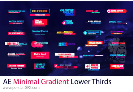 دانلود پروژه افترافکت 30 زیرنویس مینیمال با گرادینت رنگی + آموزش - Minimal Gradient Lower Thirds