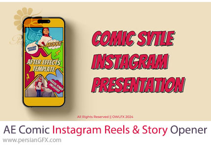 دانلود پروژه افترافکت اوپنر استوری و ریلز اینستاگرام با استایل کمیک + آموزش - Comic Style Instagram Reels & Story Opener