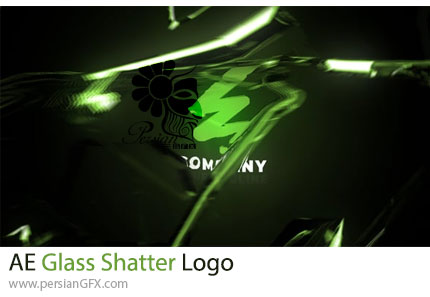 دانلود پروژه افترافکت نمایش لوگو با افکت شکستن شیشه + آموزش - Glass Shatter Logo