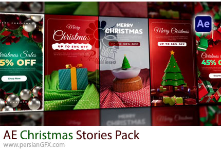 دانلود پروژه افترافکت پک استوری اینستاگرام برای کریسمس + آموزش - Christmas Stories Pack