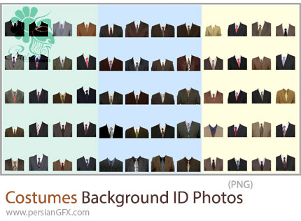 دانلود مجموعه بک گراند مونتاژ عکس آتلیه با لباس کت و کروات - Costumes Background ID Photos