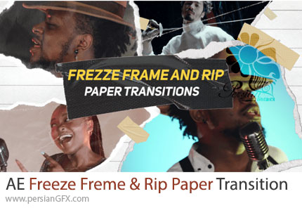 دانلود پروژه افترافکت ترانزیشن کاغذ پاره و فریز کردن فریم + آموزش - Freeze Freme and Rip paper Transition