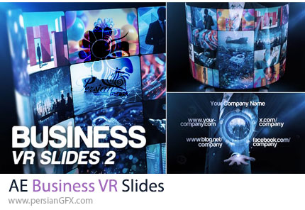 دانلود پروژه افترافکت اسلایدشو تجاری با تم واقعیت مجازی + آموزش - Business VR Slides