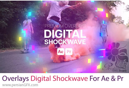 دانلود افکت پوششی امواج شوک دیجیتالی برای افترافکت و پریمیر + آموزش - Premium Overlays Digital Shockwave